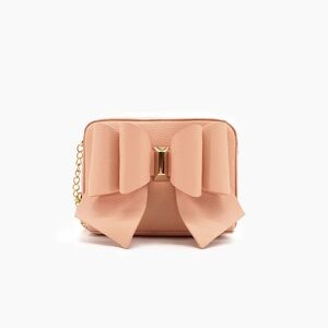 Women's Vegan Leather Long Strap Chloe Bow Mini Crossbody